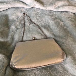 Metallic Silver clutch